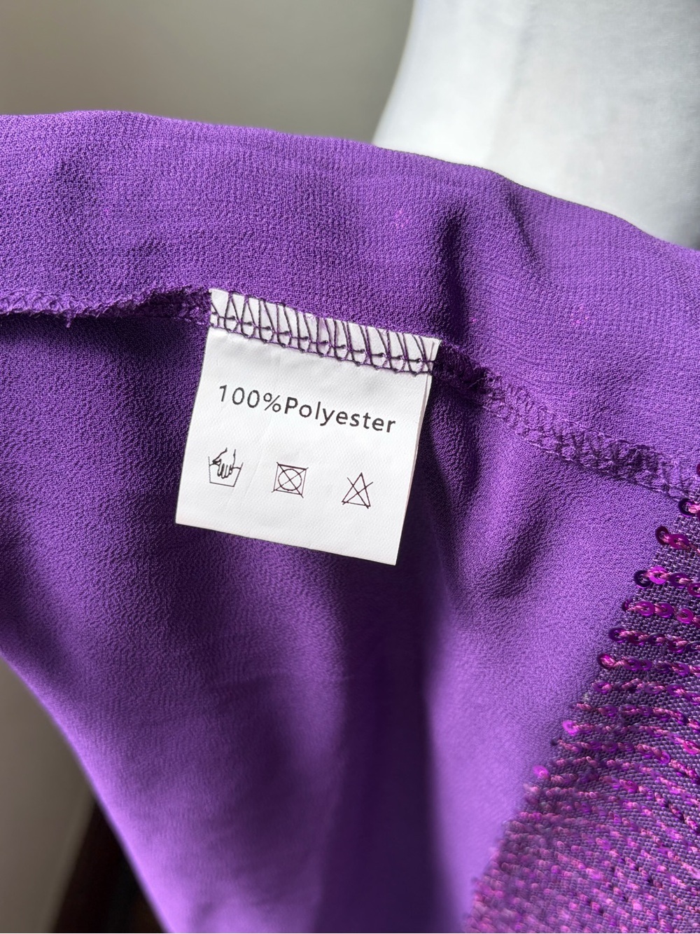 Fansi Nova Purple Sequin Tiered Party Dress Layered Cocktail Dress M - Picture 8 of 9